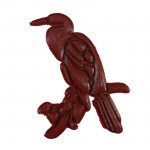 Πουλί σε κλαδί πλαστικό μπορντό