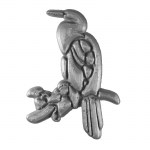 Πουλί σε κλαδί πλαστικό ασημί