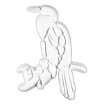 Πουλί σε κλαδί πλαστικό λευκό