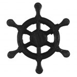 Τιμόνι πλοίου πλαστικό χρυσό 7εκ μαύρο