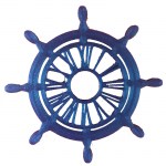 Τιμόνι πλοίου καλλιτεχνικό πλαστικό μπλε