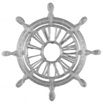 Τιμόνι πλοίου καλλιτεχνικό πλαστικό ασημί