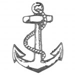 Άγκυρα καλλιτεχνική πλαστική ασημί