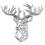 Ελάφι γεωμετρικό πλαστικό ασημί