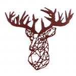 Ελάφι γεωμετρικό πλαστικό μπορντό