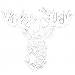 Ελάφι γεωμετρικό πλαστικό λευκό