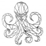 Χταπόδι γεωμετρικό πλαστικό ασημί