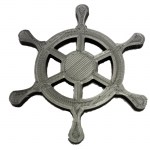 Τιμόνι πλοίου πλαστικό ασημί 7εκ