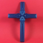 ΣΤΑΥΡΟΣ ΠΛΑΣΤΙΚΟΣ ΜΕ ΛΟΥΛΟΥΔΙ  15Χ11 ΟΣΤΕΟΦΥΛΑΚΕΙΟΥ ΜΠΛΕ